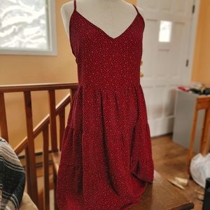 Pepper & Zoe red leopard print summer dress, size XL